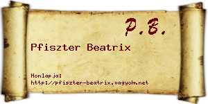 Pfiszter Beatrix névjegykártya
